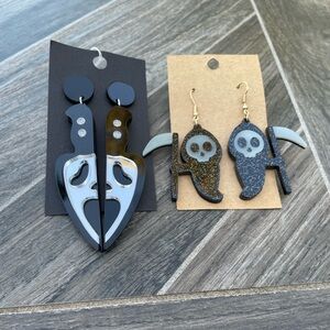 Knife and Grimm Reaper earrings